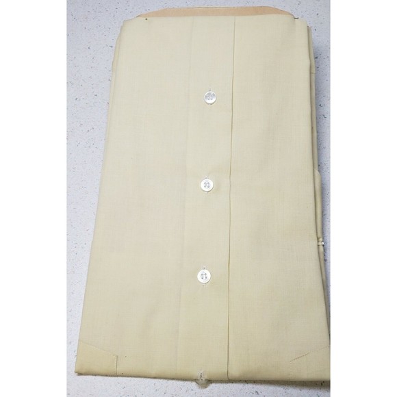 Montgomery Wards Men's Semi-Tapered Yellow Short Sleeve Dress Shirt 15-1/2 NIP - Picture 4 of 6